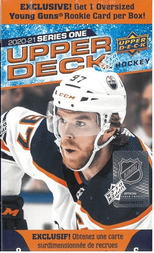 2020-21 Upper Deck Series 1 Hockey Blaster Box- Feat. Alexis Lafreniere & Alexander Alexeyev- Includes 48 Cards| 1 Oversized Young Guns Rookie Card