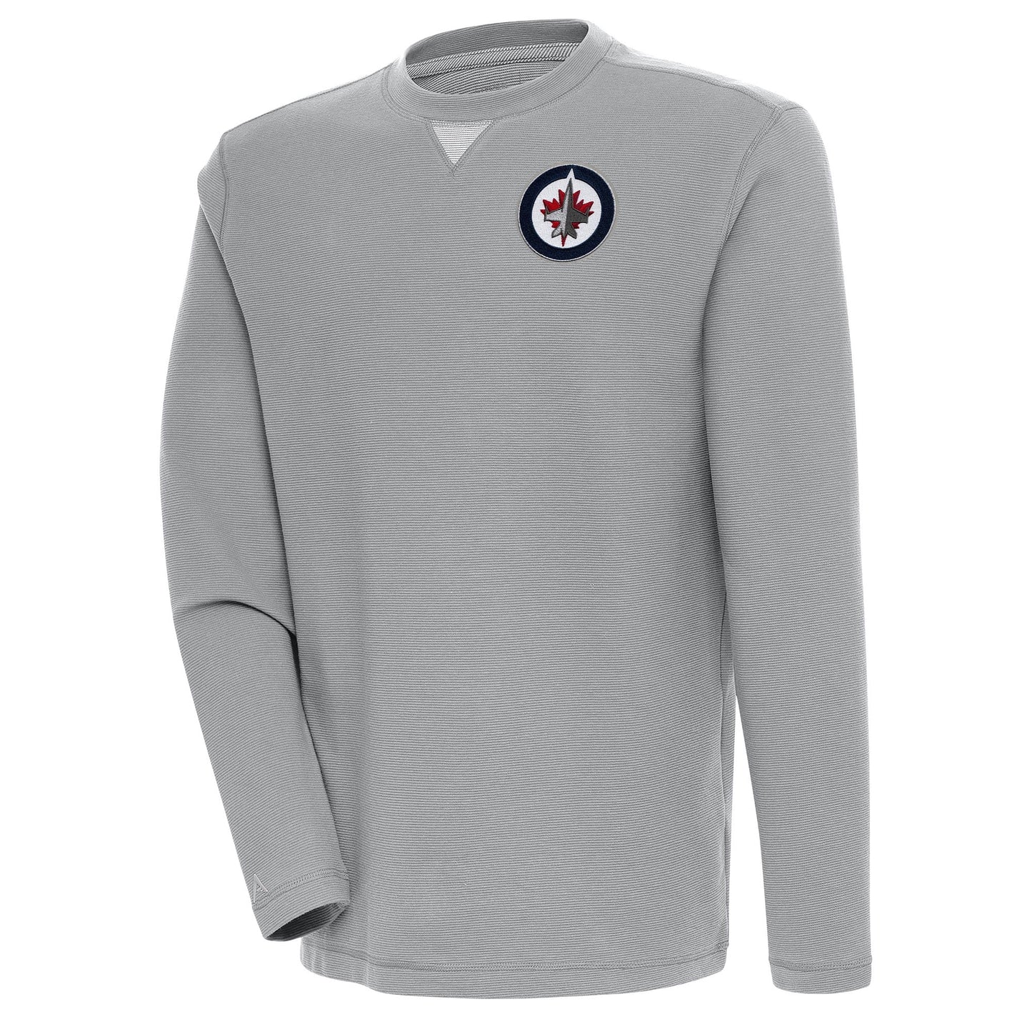 Men's Antigua  Gray Winnipeg Jets Flier Bunker Tri-Blend Pullover Sweatshirt