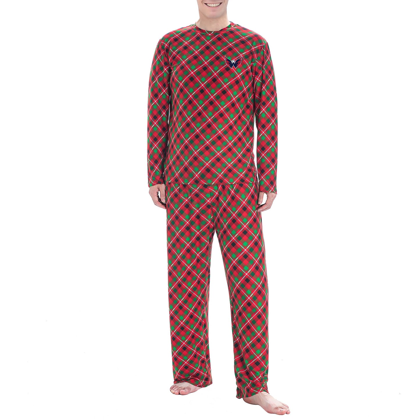 Men's Concepts Sport Red Washington Capitals Holly Knit Long Sleeve Top & Pants Set