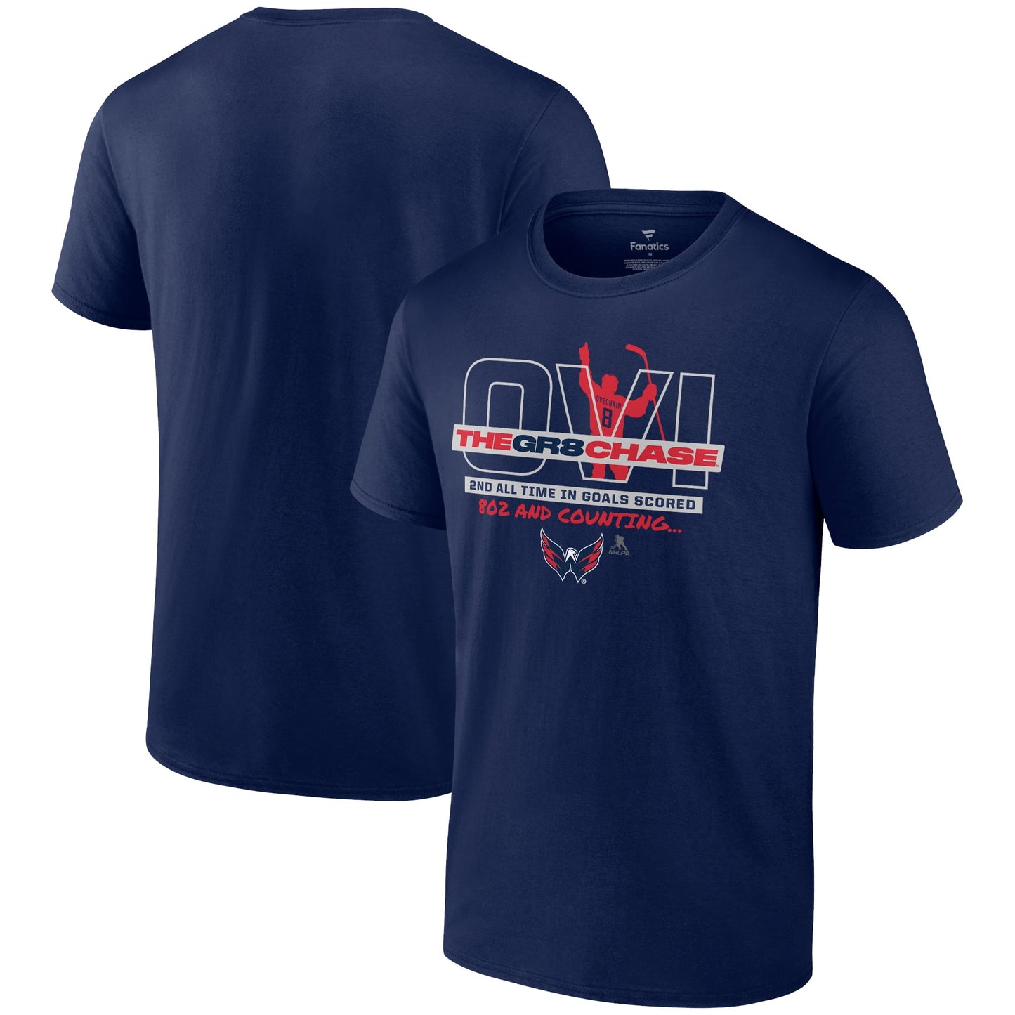 Men's Fanatics Branded Alexander Ovechkin Navy Washington Capitals GR8 Chase T-Shirt