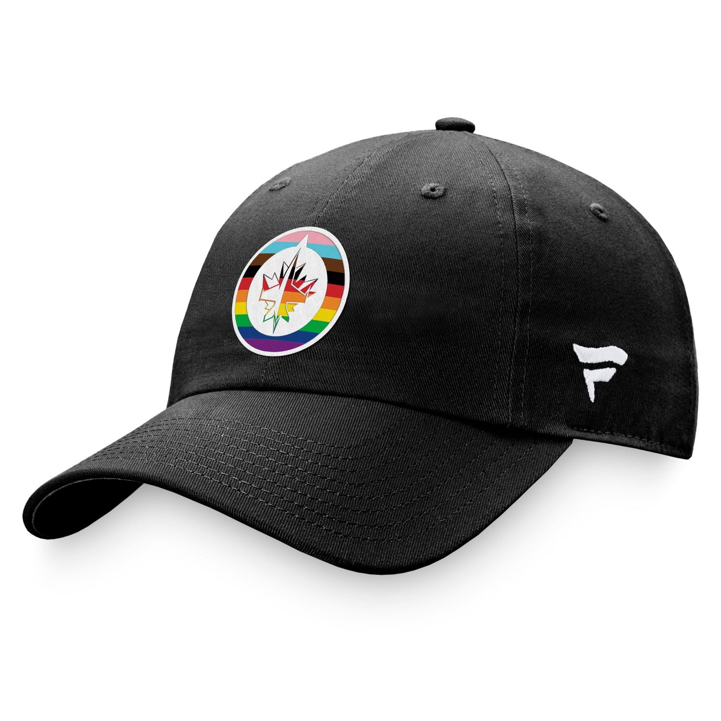 Men's Fanatics Branded Black Winnipeg Jets Team Logo Pride Adjustable Hat - OSFA