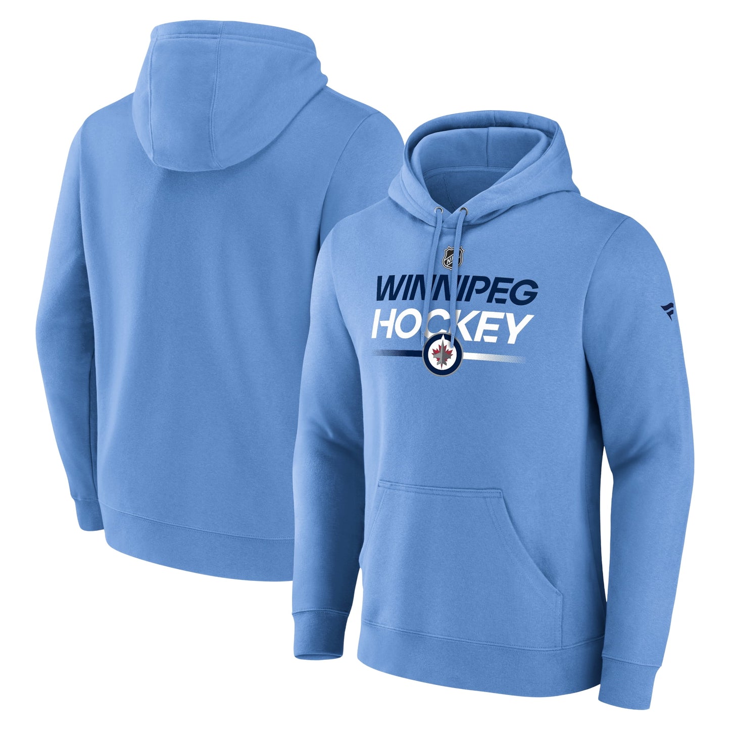 Men's Fanatics Branded Light Blue Winnipeg Jets Alternate Wordmark Fleece Pullover Hoodie