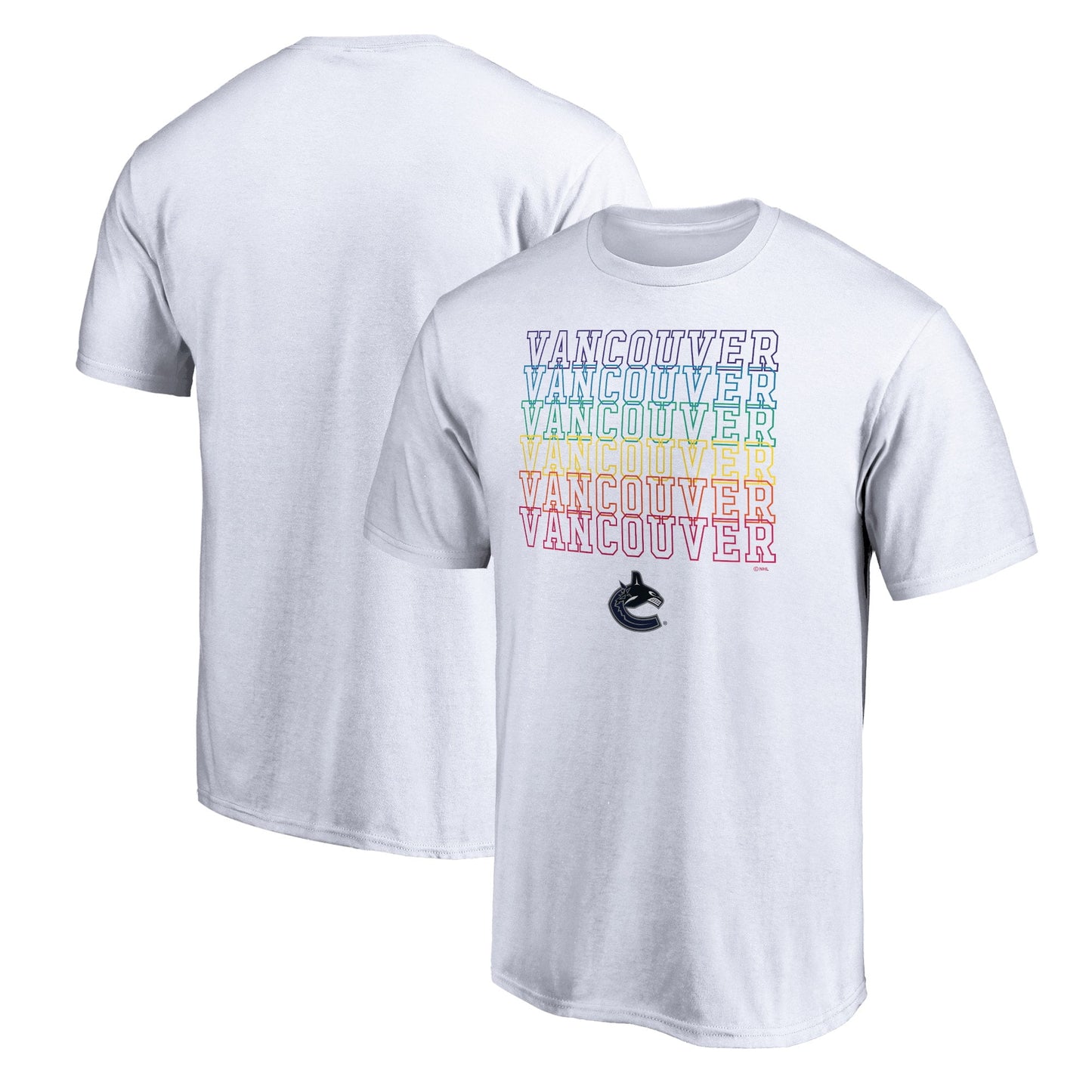 Men's Fanatics Branded White Vancouver Canucks City Pride T-Shirt