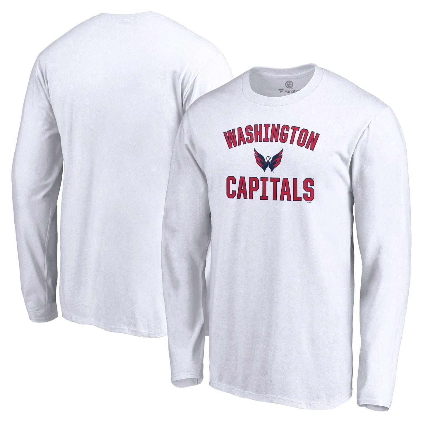 Men's Fanatics Branded White Washington Capitals Victory Arch Long Sleeve T-Shirt