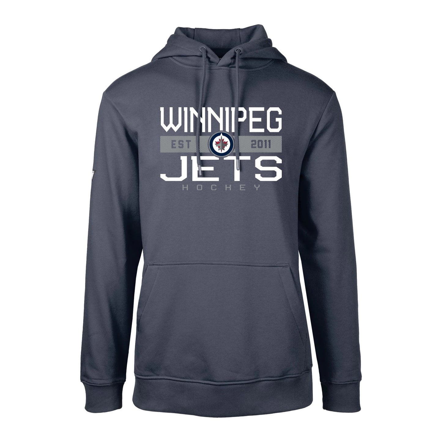 Men's Levelwear Navy Winnipeg Jets Podium Dugout Fleece Pullover Hoodie