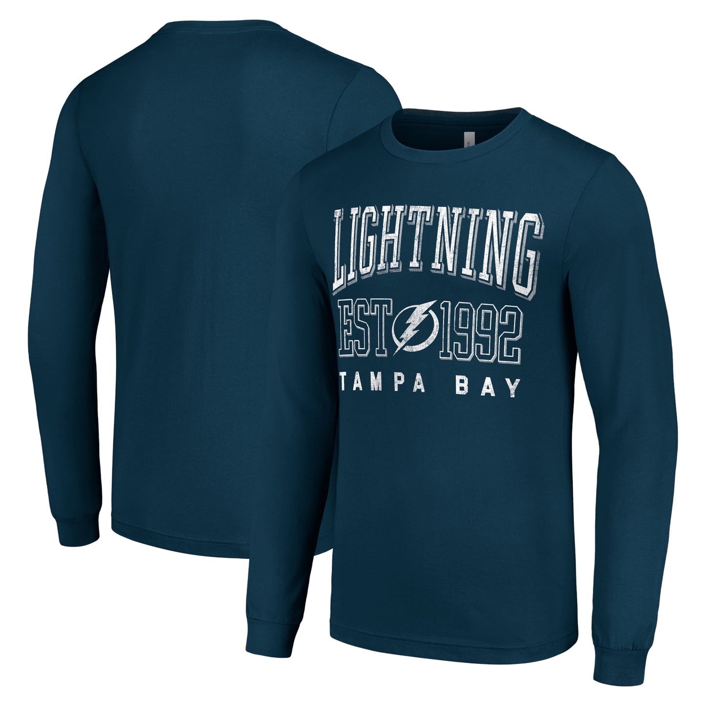 Men's Starter Navy Tampa Bay Lightning  Logo Graphic Long Sleeve T-Shirt