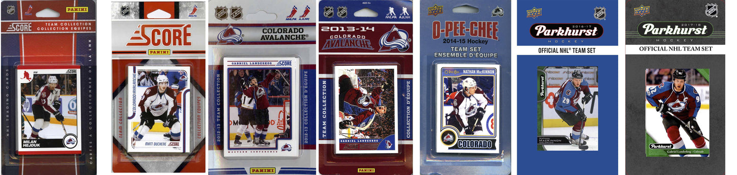 NHL Colorado Avalanche 7 Different Licensed Trading Card Team Sets