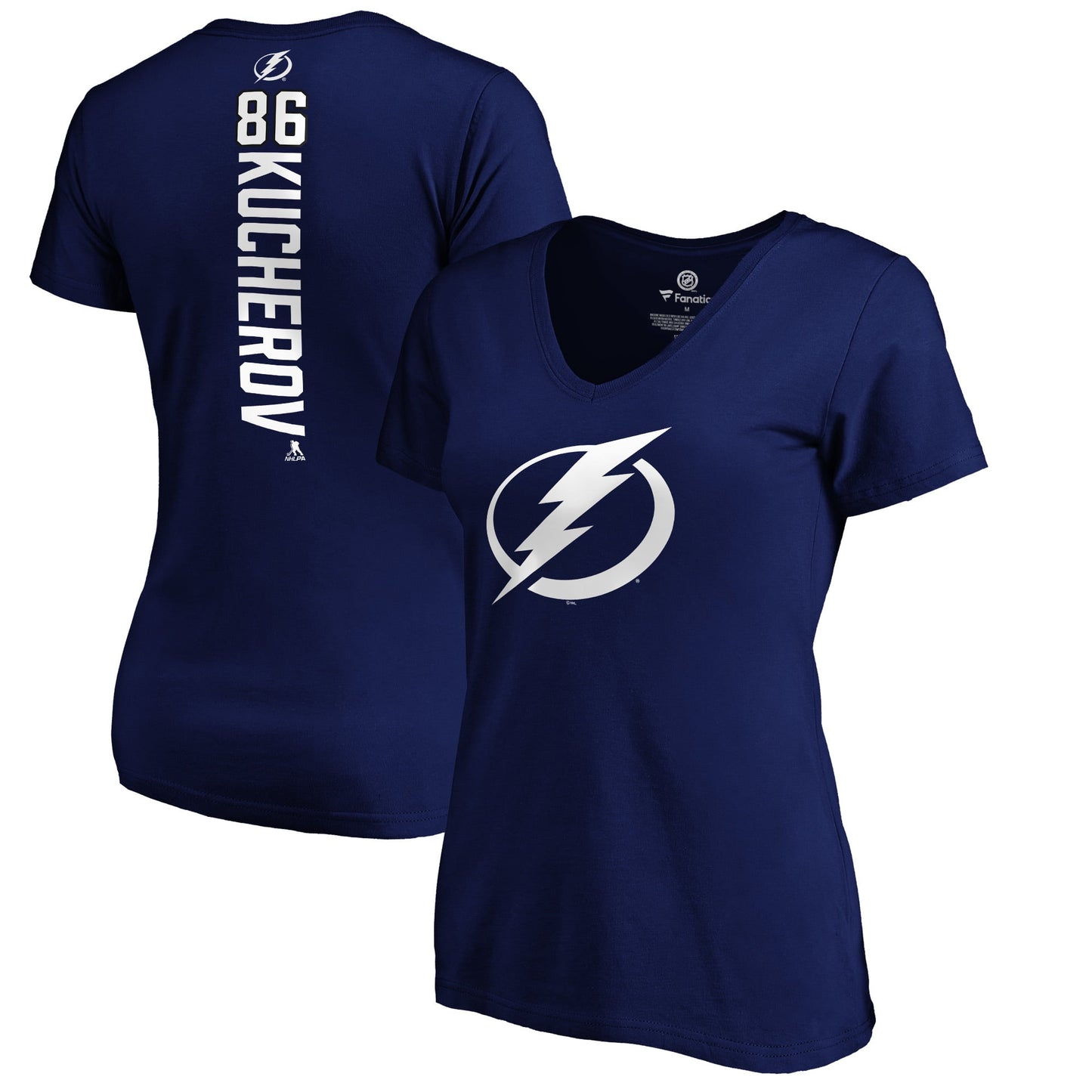 Women's Fanatics Branded Nikita Kucherov Royal Tampa Bay Lightning Playmaker V-Neck T-Shirt