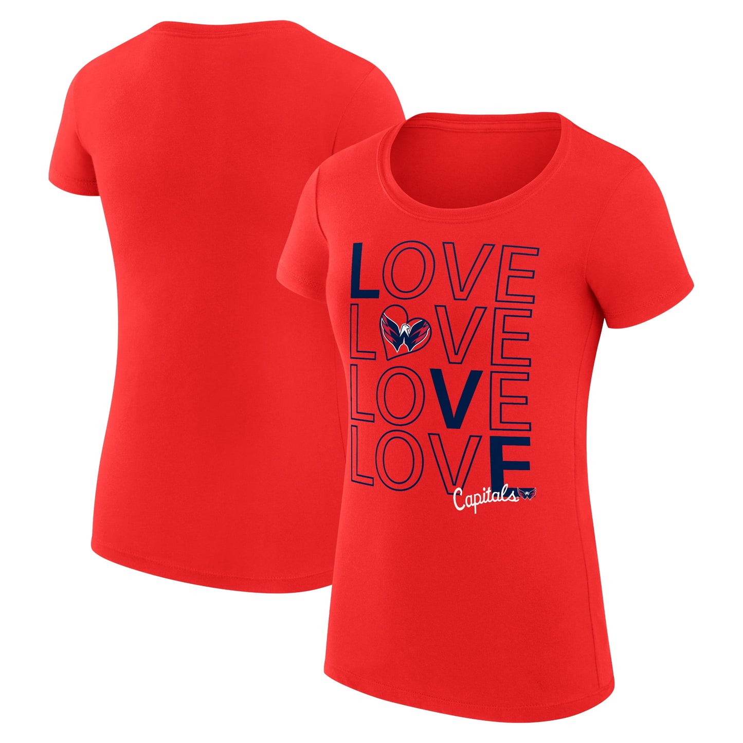 Women's G-III 4Her by Carl Banks  Red Washington Capitals Hockey Love Fitted T-Shirt
