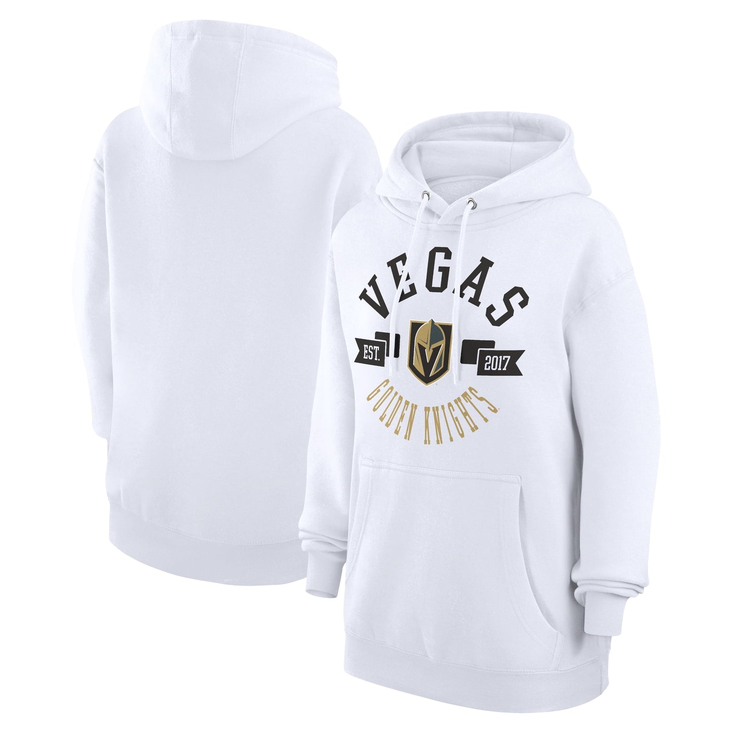 Women's G-III 4Her by Carl Banks White Vegas Golden Knights City Graphic Fleece Pullover Hoodie