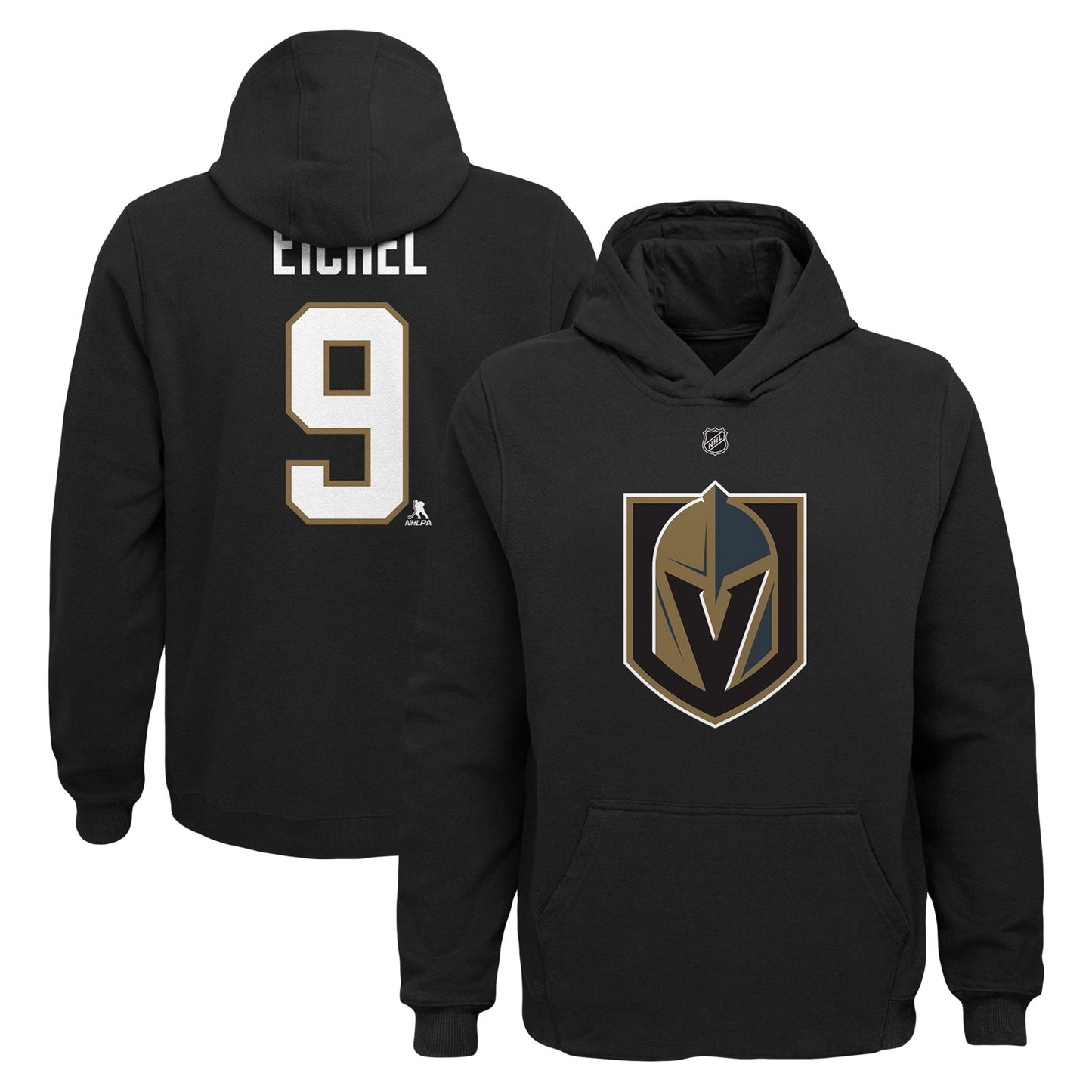 Youth Jack Eichel Black Vegas Golden Knights Player Name & Number Hoodie
