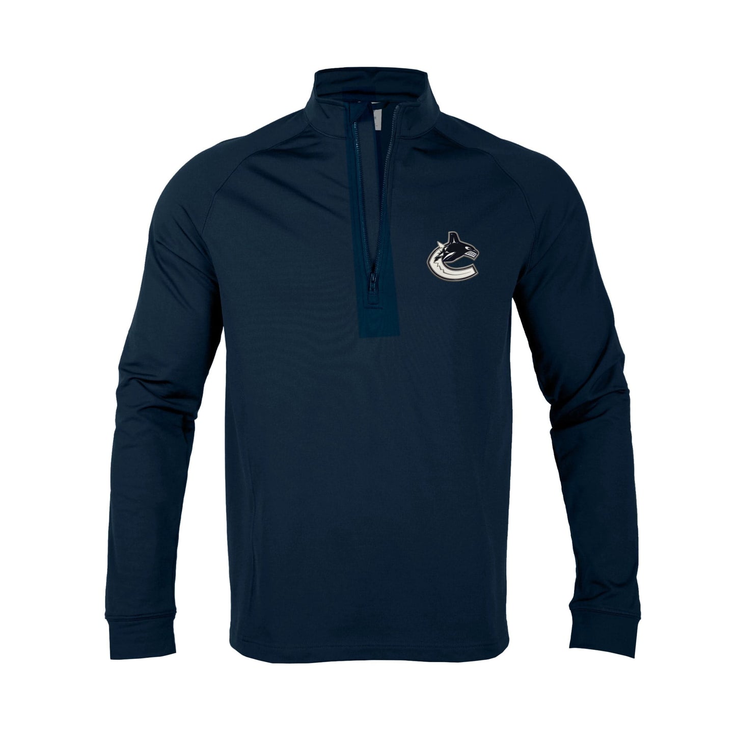 Youth Levelwear Navy Vancouver Canucks Cali Insignia Quarter-Zip Pullover Top